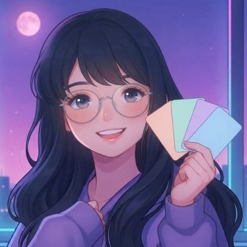 SoraK holding flashcards